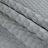 Silver Geometric Embroidered Polyester Satin