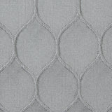 Silver Geometric Embroidered Polyester Satin