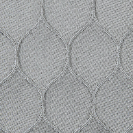 Silver Geometric Embroidered Polyester Satin