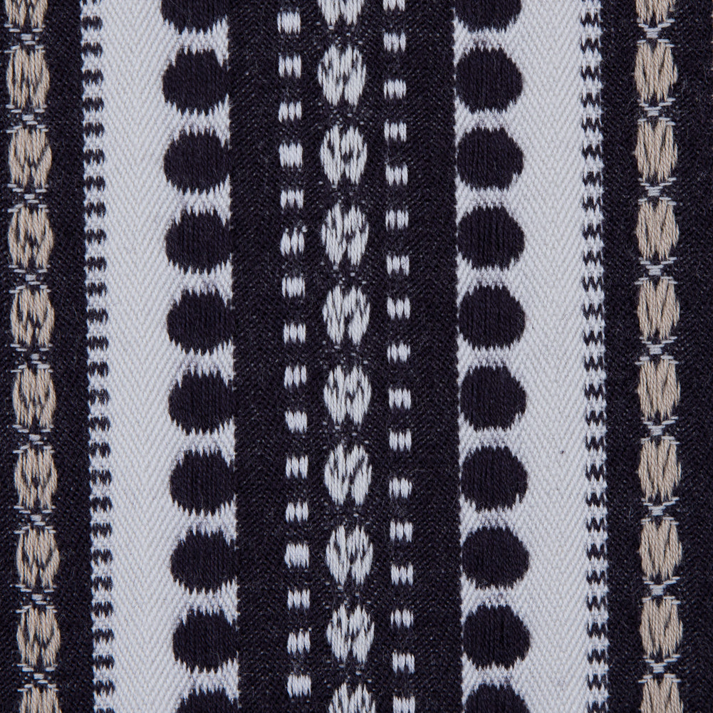 Onyx Tribal Striped Cotton Woven