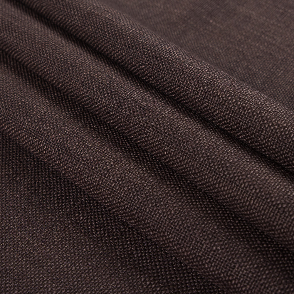 Chocolate Polyester-Linen Blend