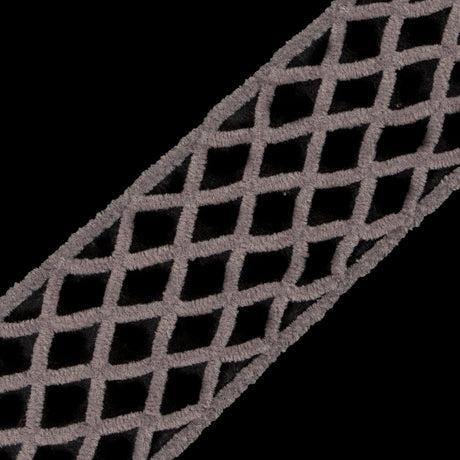 Light Gray Criss Cross Chenille Trim - 2"