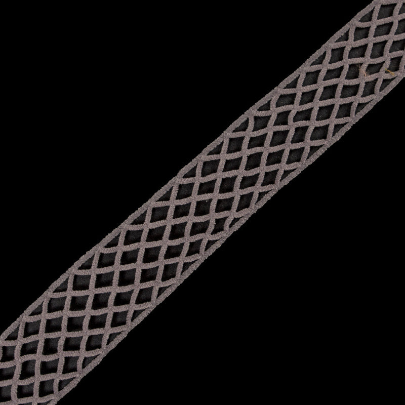Light Gray Criss Cross Chenille Trim - 2"