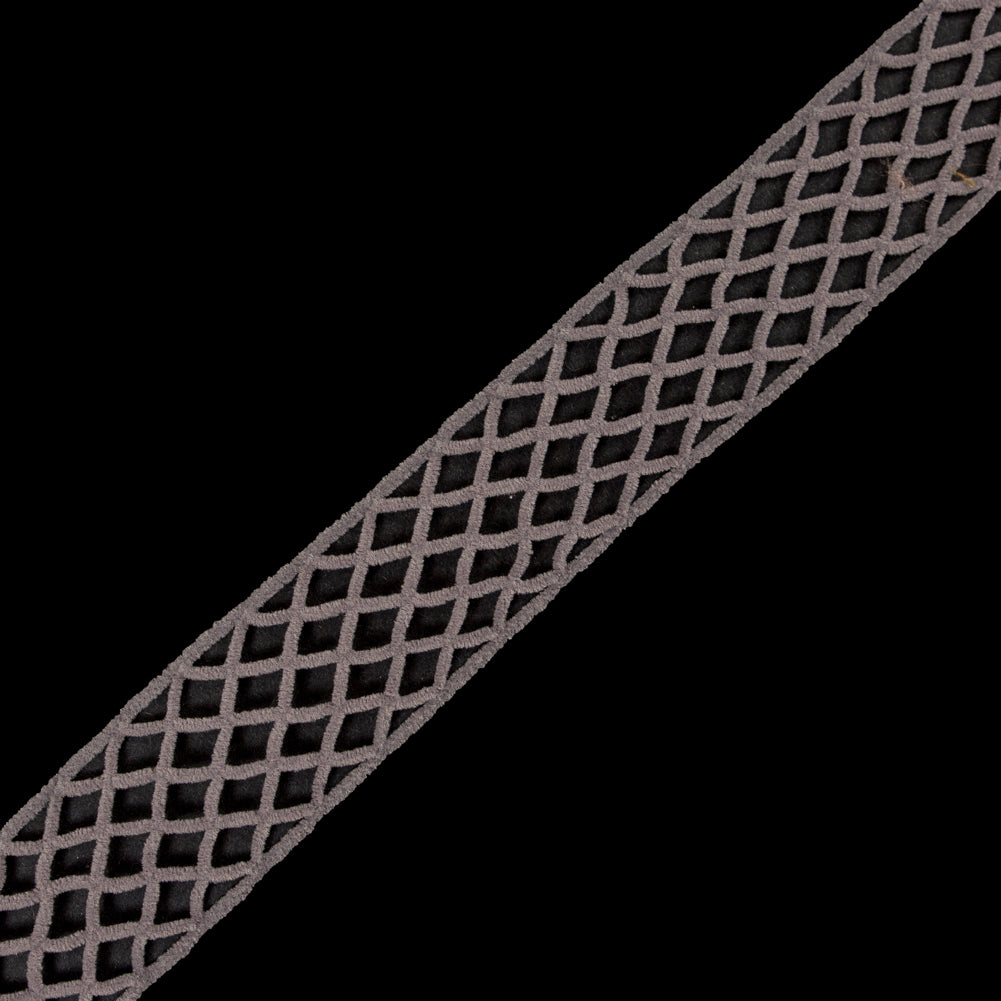 Light Gray Criss Cross Chenille Trim - 2"