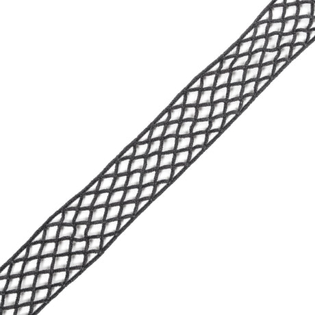 Dark Gray Criss Cross Chenille Trim - 2"