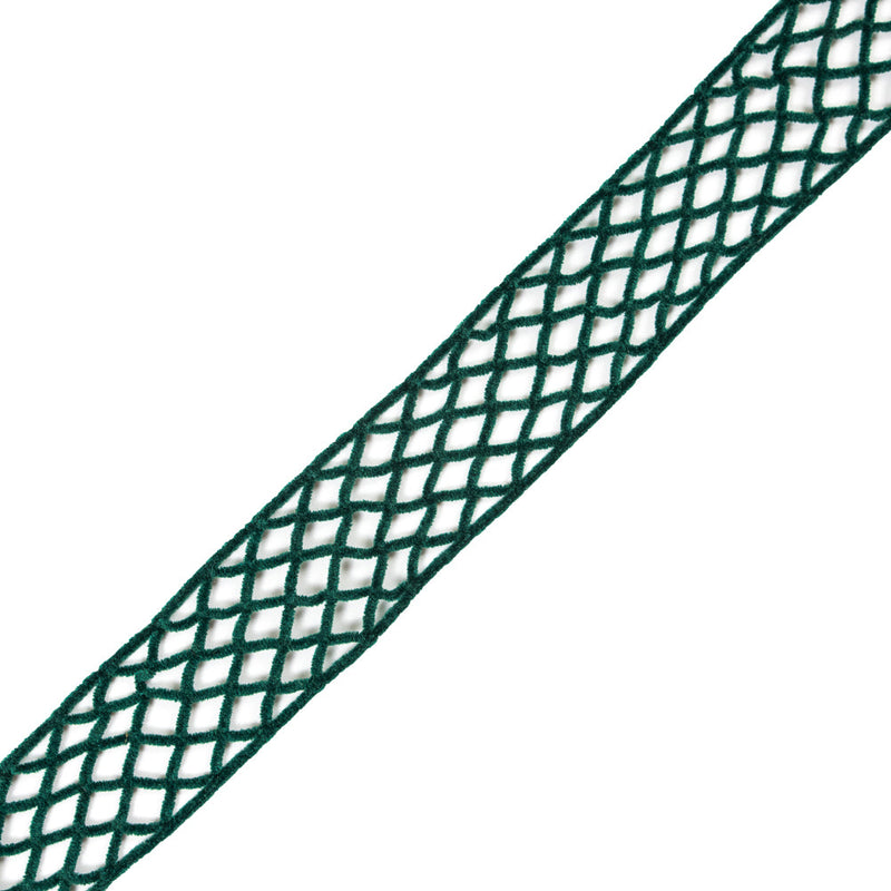 Emerald Criss Cross Chenille Trim - 2"