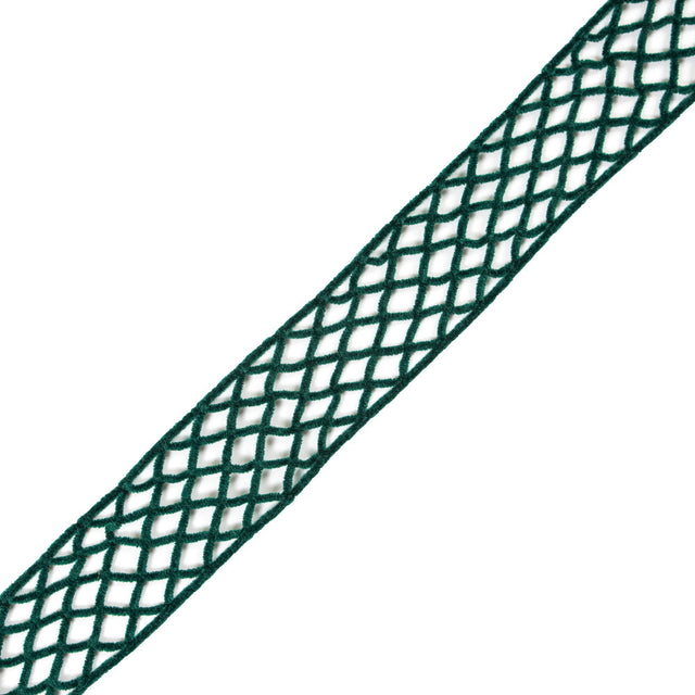Emerald Criss Cross Chenille Trim - 2"