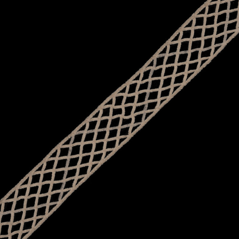 Champagne Criss Cross Chenille Trim - 2"