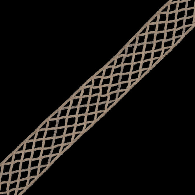 Champagne Criss Cross Chenille Trim - 2"