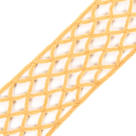 Mustard Criss Cross Chenille Trim - 2"