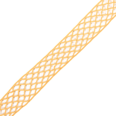 Mustard Criss Cross Chenille Trim - 2"