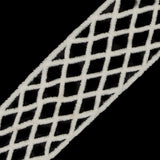 Off White Criss Cross Chenille Trim - 2"