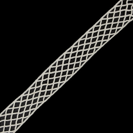 Off White Criss Cross Chenille Trim - 2"