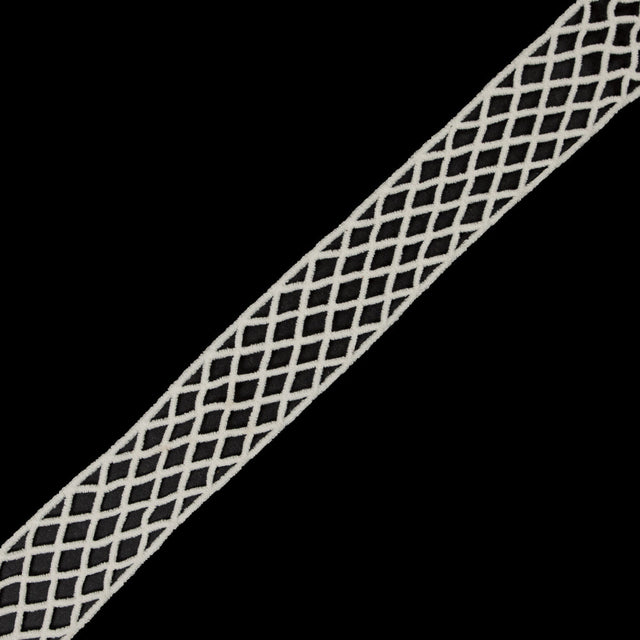 Off White Criss Cross Chenille Trim - 2"