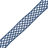 Navy Criss Cross Chenille Trim - 2"