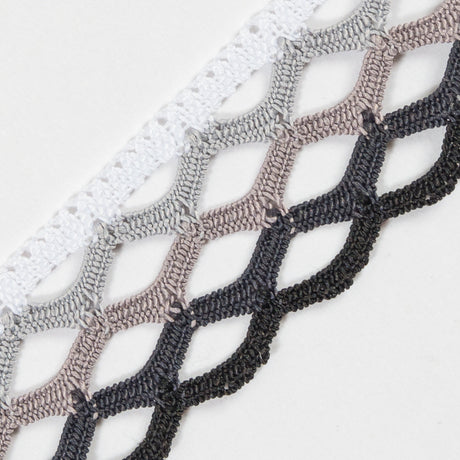 Black Ombre Crochet Trim - 1.5"