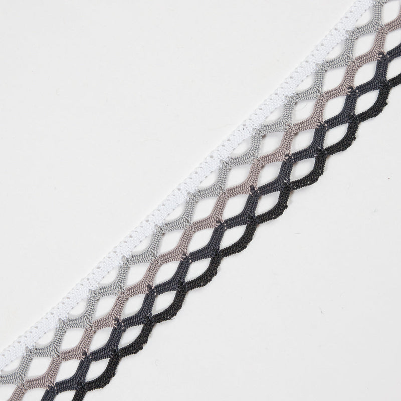 Black Ombre Crochet Trim - 1.5"