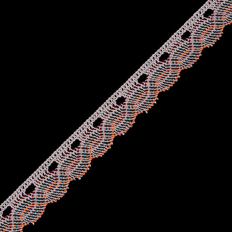 Beige Multicolor Crochet Trim - 1"