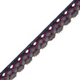 Black Multicolor Crochet Trim - 1"