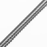 European Dark Silver Two Row Mini Pom Pom Trim