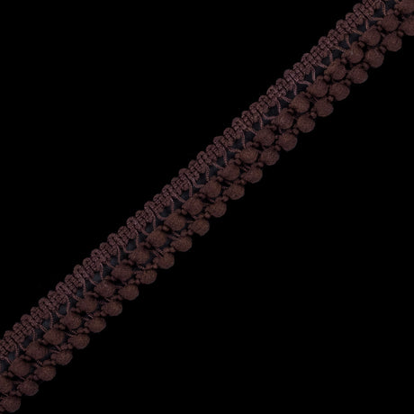Dark Brown Two Row Mini Pom Pom Trim