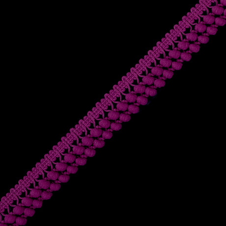 Magenta Two Row Mini Pom Pom Trim