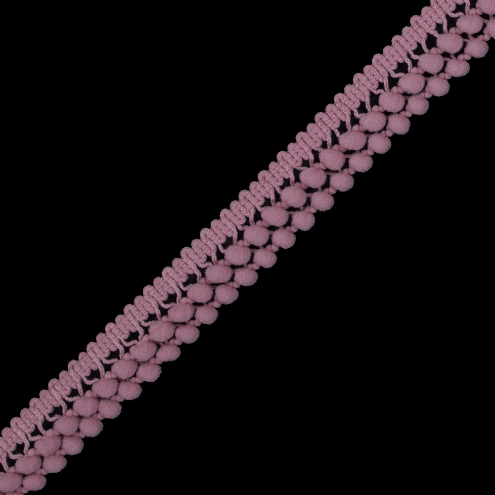 Dusty Rose Two Row Mini Pom Pom Trim
