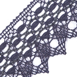 European Gray Scalloped Crochet Lace Trim with Satin Ribbon Detail - 2"