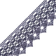 European Gray Scalloped Crochet Lace Trim with Satin Ribbon Detail - 2"