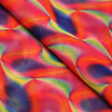 Water Color Polyester Spandex Fabric - Multi-Color Abstract Print, 58-60" Width (1 Yard)