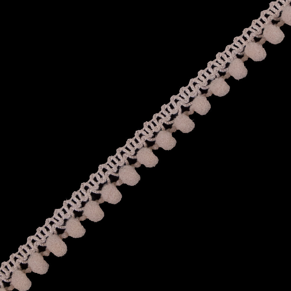 European Beige Single Row Mini Pom Pom Trim