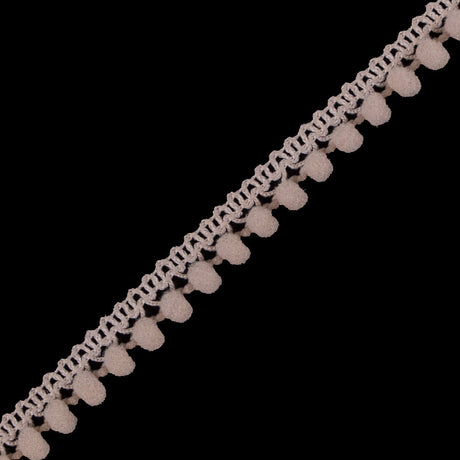 European Beige Single Row Mini Pom Pom Trim