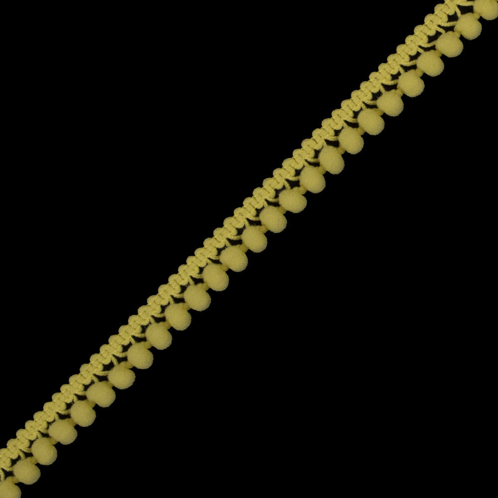 European Yellow Single Row Mini Pom Pom Trim
