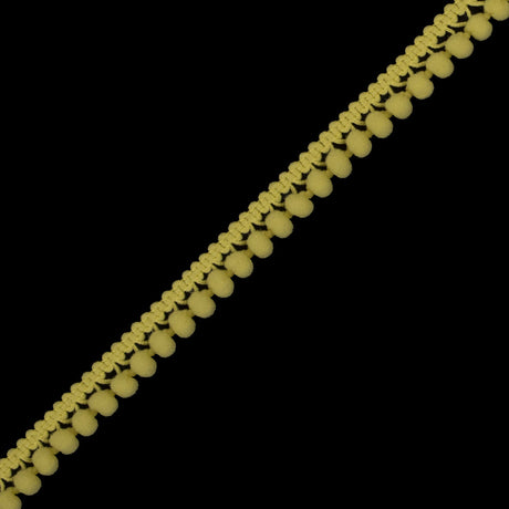 European Yellow Single Row Mini Pom Pom Trim