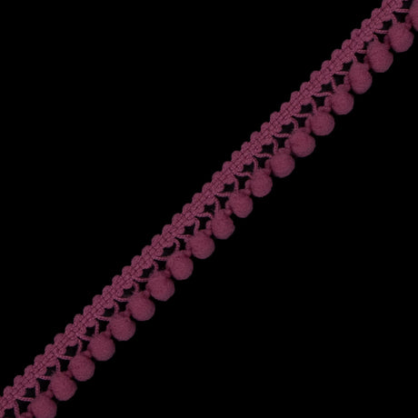 European Dusty Rose Single Row Mini Pom Pom Trim