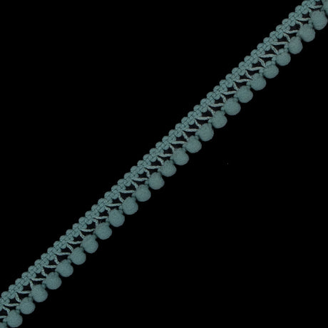 European Sage Single Row Mini Pom Pom Trim