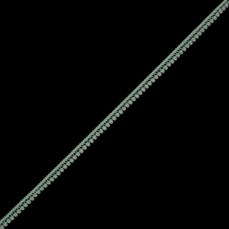 European Light Mint Single Row Mini Pom Pom Trim