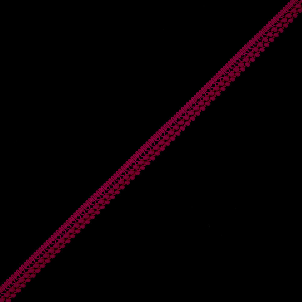 Fuchsia Two Row Mini Pom Pom Trim