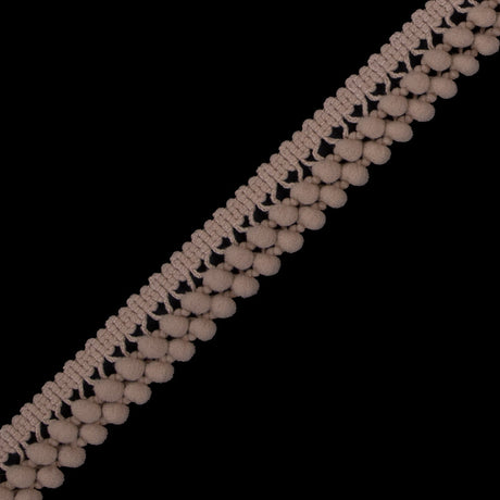 European Beige Two Row Mini Pom Pom Trim
