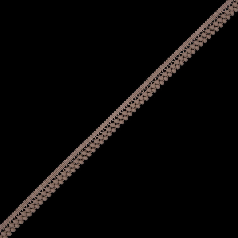 European Beige Two Row Mini Pom Pom Trim