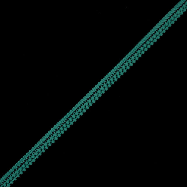 European Mint Two Row Mini Pom Pom Trim