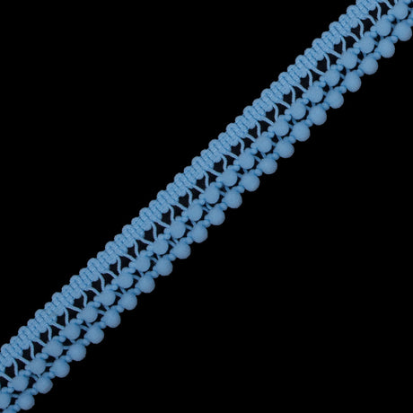 European Blue 2 Row Mini Pom Pom Trim
