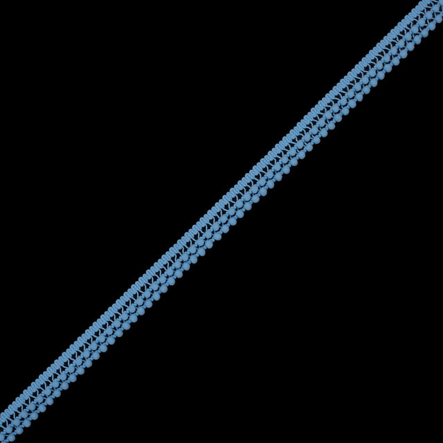 European Blue 2 Row Mini Pom Pom Trim