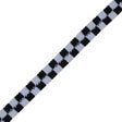 Black and Silver 2 Row Checkered Crochet Trim - 1"
