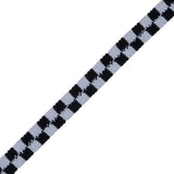Black and Silver 2 Row Checkered Crochet Trim - 1"