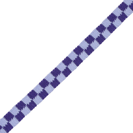 Purple 2 Row Checkered Crochet Trim - 1"