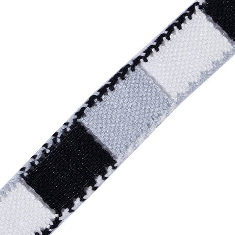 Black, Grey and White 3-Tone Crochet Trim - 1.25"