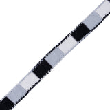 Black, Grey and White 3-Tone Crochet Trim - 1.25"