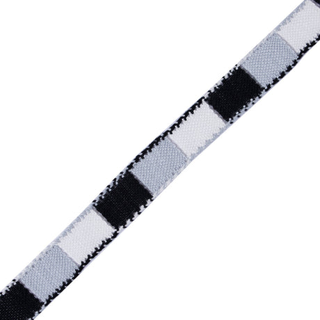 Black, Grey and White 3-Tone Crochet Trim - 1.25"