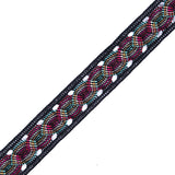 Black Multicolor Crochet Trim - 1.25"